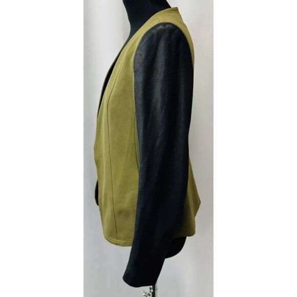 Theory Yaisa Pryor Leather Sleeve Blazer Size S / Excellent - Picture 7 of 8